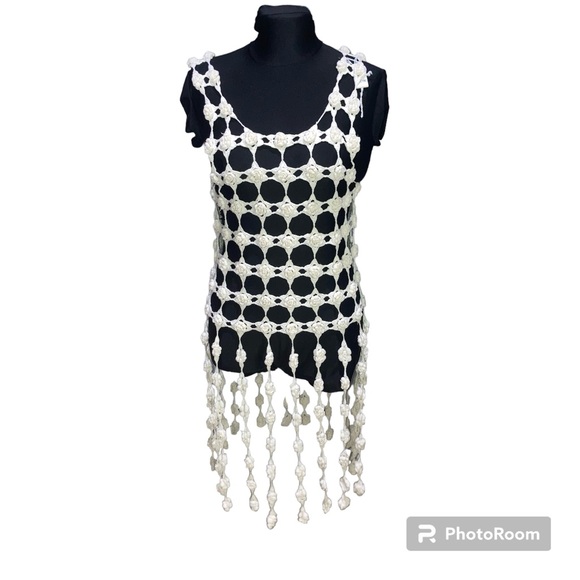 Moschino cheap n chic AEFFE SPA Size 12 cream roses crochet dress - Picture 3 of 16